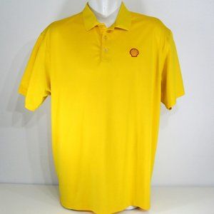 SHELL Gas Station Oil Employee Uniform Men's Yellow Polo Shirt NEW
